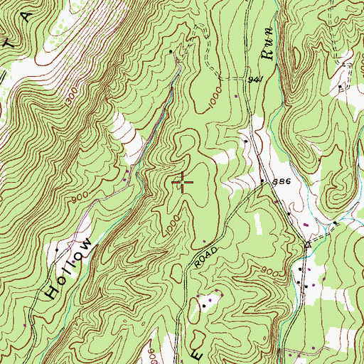 Topographic Map of Walnut Ridge, MD