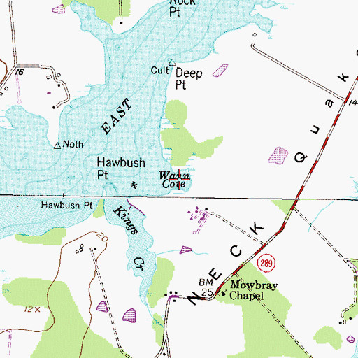 Topographic Map of Wann Cove, MD