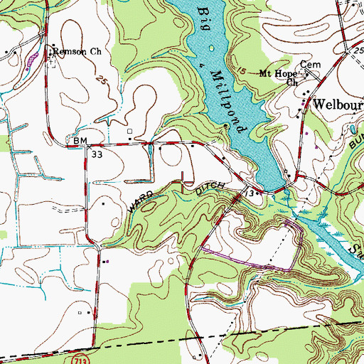 Topographic Map of Ward Ditch, MD