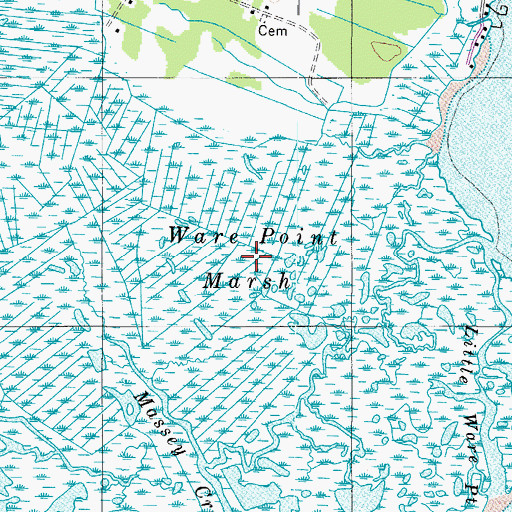 Topographic Map of Ware Point Marsh, MD