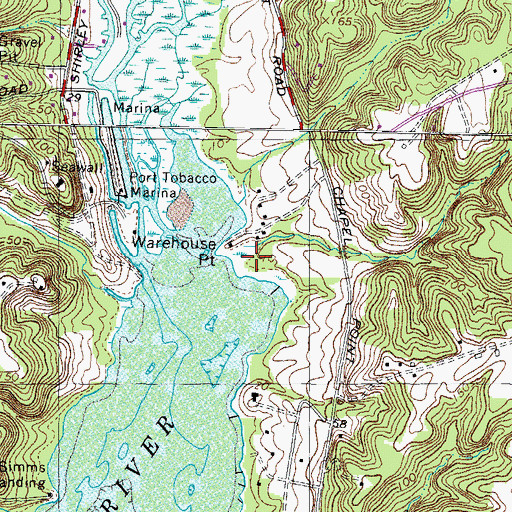 Topographic Map of Warehouse Point, MD