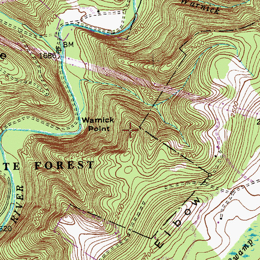 Topographic Map of Warnick Point, MD