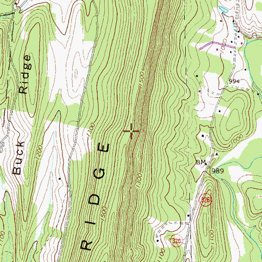 Topographic Map of Warrior Ridge, PA