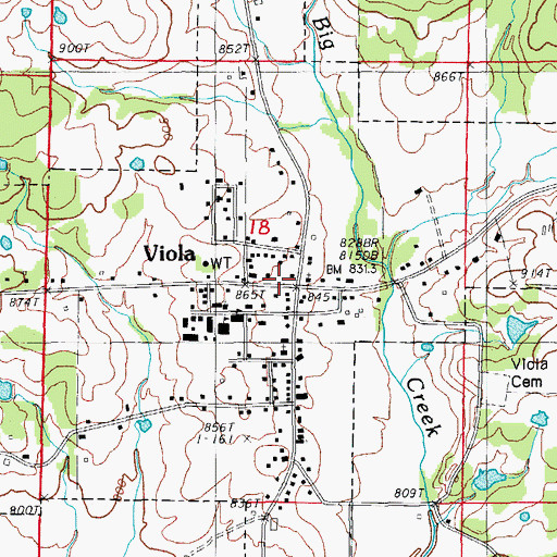 Topographic Map of Viola, AR