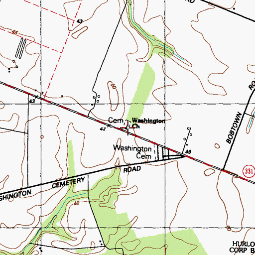 Topographic Map of Washington Church, MD