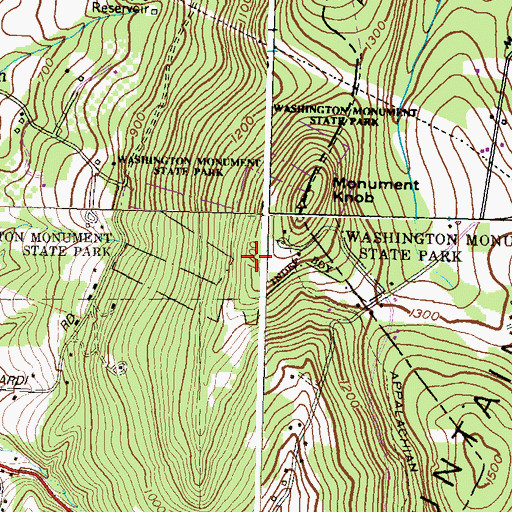 Topographic Map of Washington Monument State Park, MD