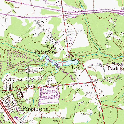 Topographic Map of Lake Waterford, MD