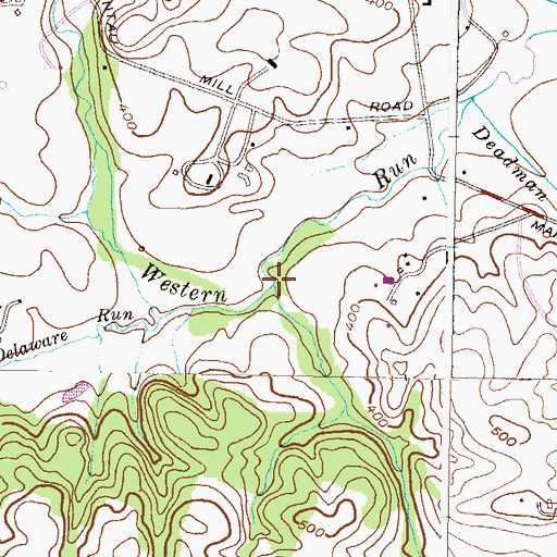 Topographic Map of Waterspout Run, MD