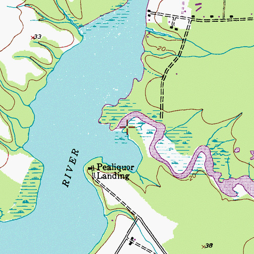 Topographic Map of Watts Creek, MD