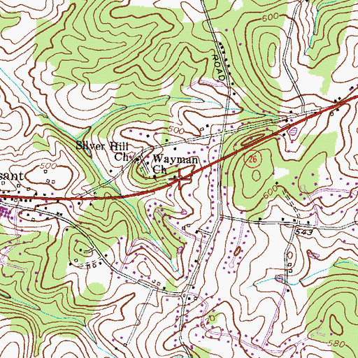 Topographic Map of Wayman Church, MD