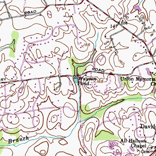 Topographic Map of Wayson Pond, MD