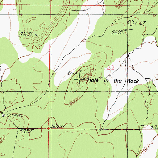 Topographic Map of Hole in the Rock, AZ