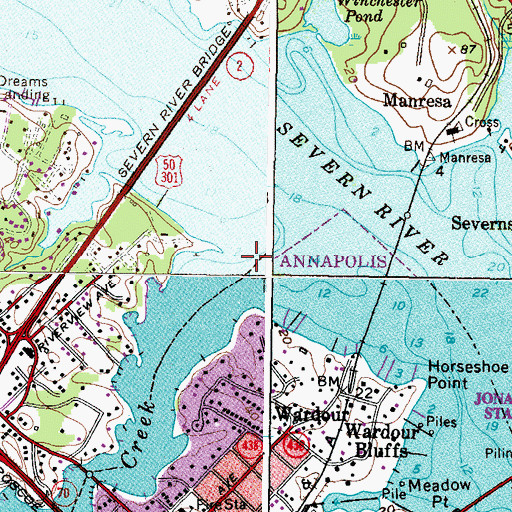 Topographic Map of Weems Creek, MD