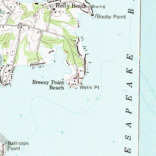 Topographic Map of Wells Point, MD