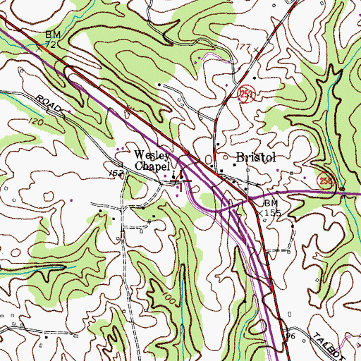 Topographic Map of Wesley Chapel, MD