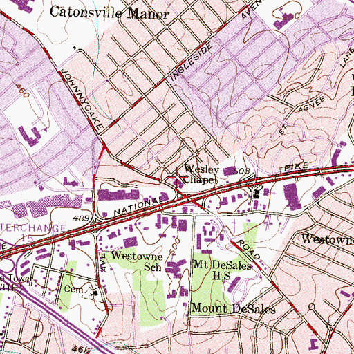Topographic Map of Wesley Memorial United Methodist Church, MD