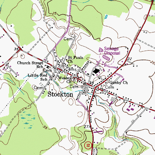 Topographic Map of Wesley Church, MD