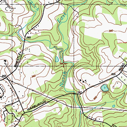 Topographic Map of West Branch Little Northeast Creek, MD