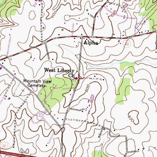 Topographic Map of West Liberty United Methodist Church, MD
