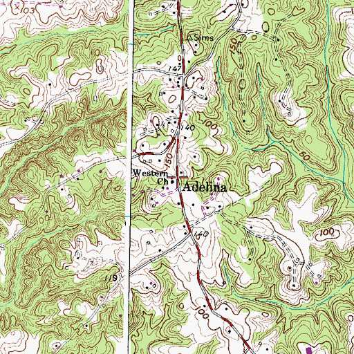 Topographic Map of Western Church, MD
