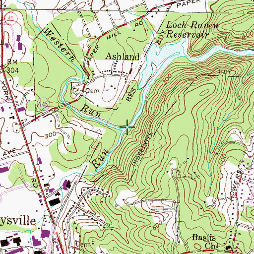 Topographic Map of Western Run, MD