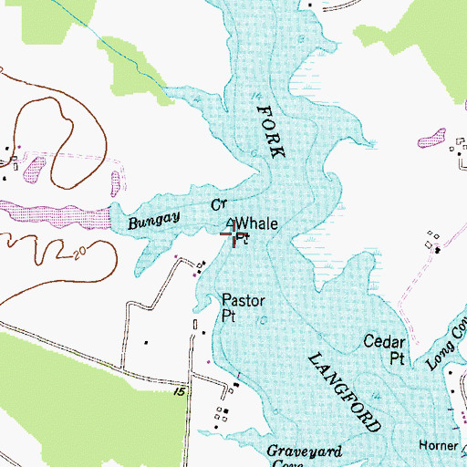 Topographic Map of Whale Point, MD