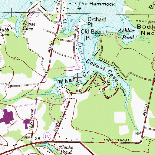 Topographic Map of Wharf Creek, MD