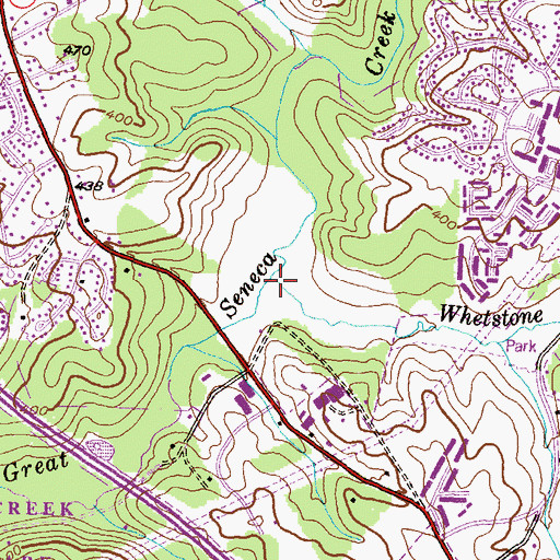 Topographic Map of Whetstone Run, MD