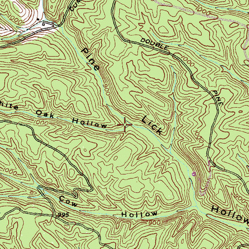 Topographic Map of White Oak Hollow, MD