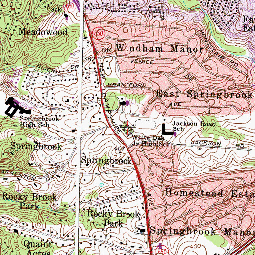 Topographic Map of White Oak Middle School, MD