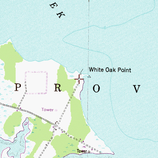 Topographic Map of White Oak Point, MD