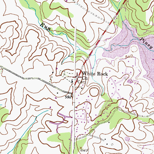 Topographic Map of White Rock Church, MD