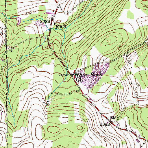 Topographic Map of White Rock Church, MD