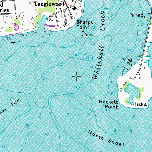 Topographic Map of Whitehall Creek, MD