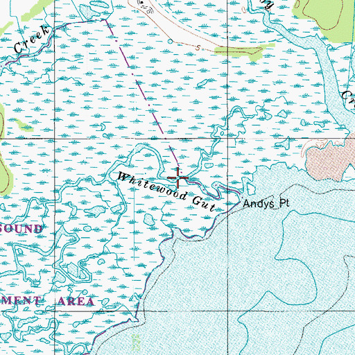 Topographic Map of Whitewood Gut, MD