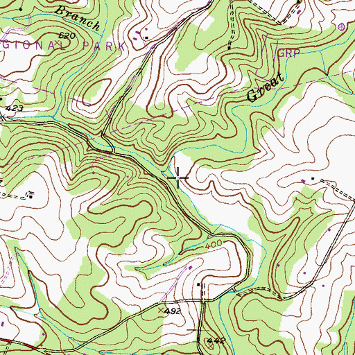 Topographic Map of Wildcat Branch, MD