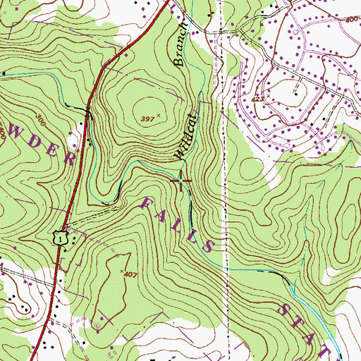 Topographic Map of Wildcat Branch, MD