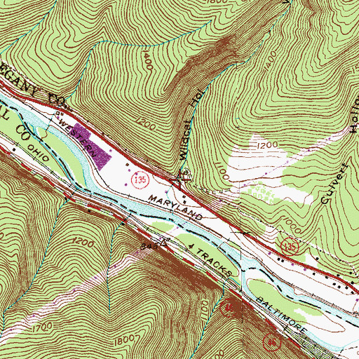Topographic Map of Wildcat Hollow, MD