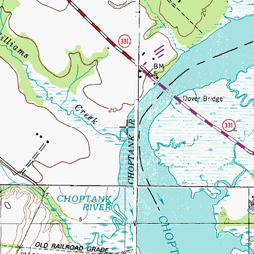 Topographic Map of Williams Creek, MD