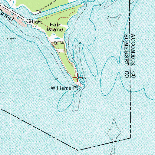 Topographic Map of Williams Point, MD