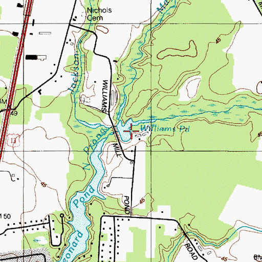 Topographic Map of Williams Pond, MD