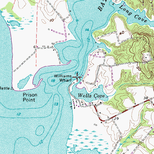 Topographic Map of Williams Wharf, MD