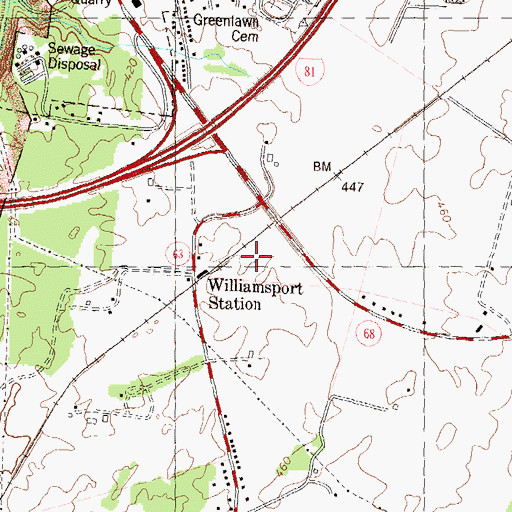 Topographic Map of Williamsport Station, MD