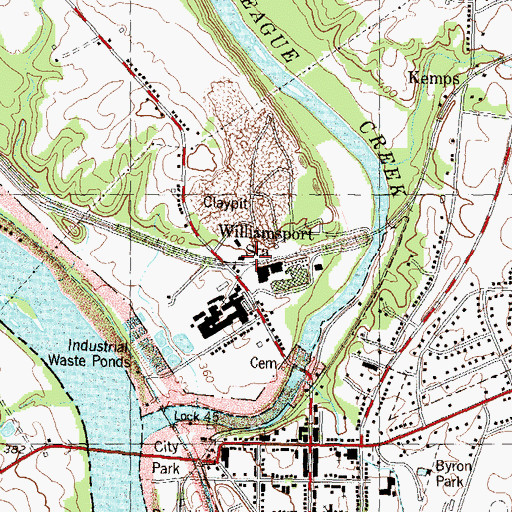 Topographic Map of Williamsport Station, MD