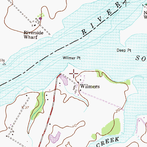 Topographic Map of Wilmer Point, MD