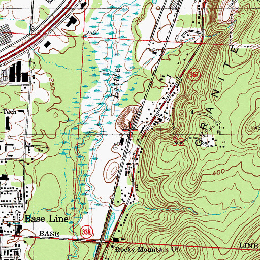 Topographic Map of Ward, AR