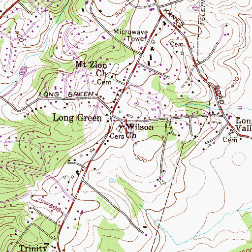 Topographic Map of Wilson United Methodist Church, MD