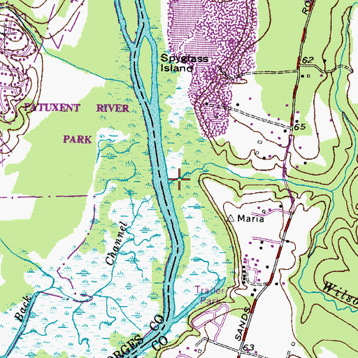 Topographic Map of Wilson Owens Branch, MD