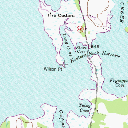 Topographic Map of Wilson Point, MD