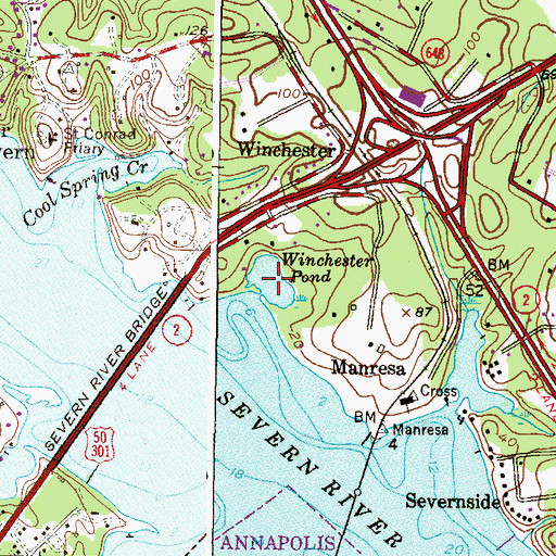 Topographic Map of Winchester Pond, MD